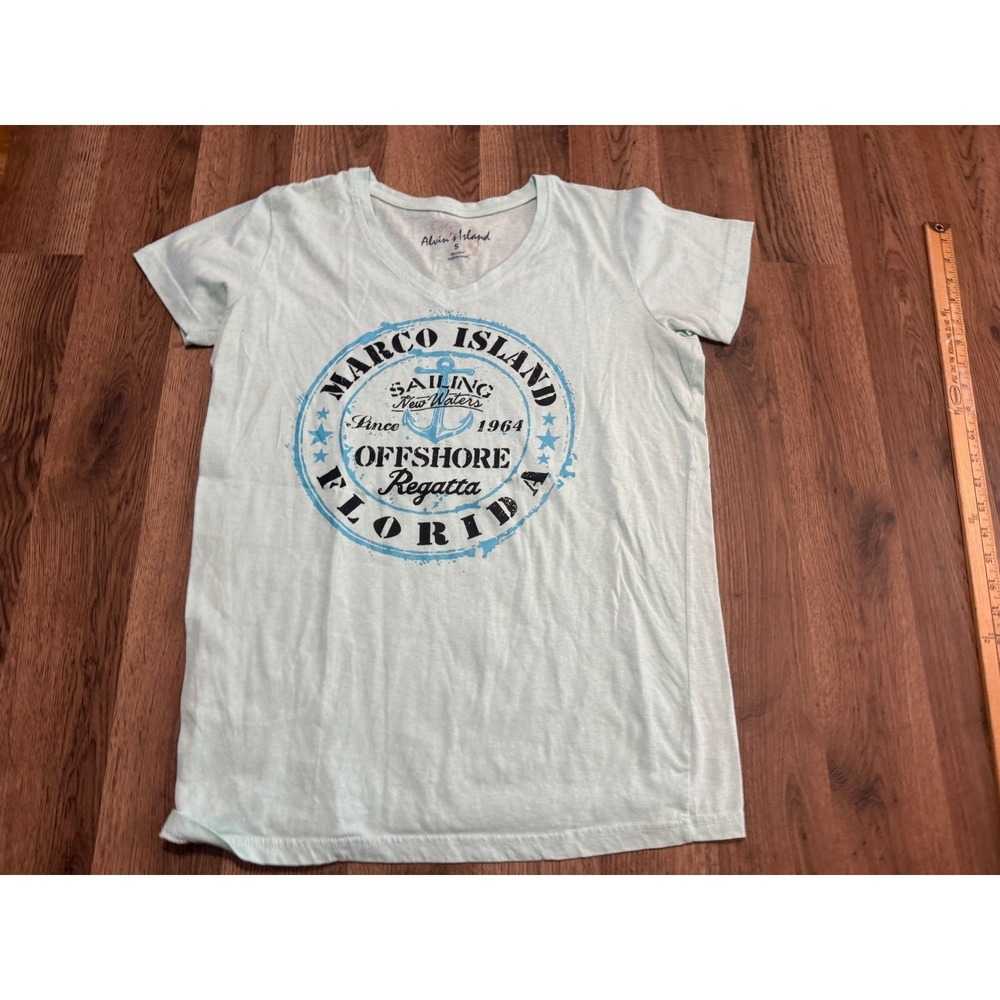 Alvin's Island Shirt Womens Small Light Blue Adult Marco Island Florida Regatta